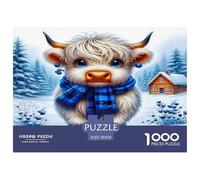 Highland Cattle1000Pieces JigsawPuzzlesHighland Cattle KidsforAdult Challenging LargePiecePuzzles Age12+byth ThemeFlowersandBirds Fun, Challenging 70x50cm/1000pcs