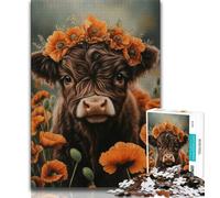 Highland Cow 1000 Piece Jigsaw Puzzles for Adults Gifts,Help The Brain Exercise Addictive Toys to Cultivate Patience Great Gift 50x75cm