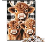 Highland Cow 1000 Piece Jigsaw Puzzles for Teenagers, Educational Stress Relief Toy for Is Ideal As A Gift for The Whole Family (26x38cm)