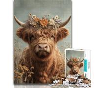 Highland Cow 1000 Piece Jigsaw Puzzles for Teenagers Gifts,for Educational Game Challenge Toy Unique Home Decor And Gifts (50x75cm)