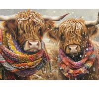 Highland Cow 500 Piece Jigsaw Puzzle Novelty Christmas Gift Idea Festive Design