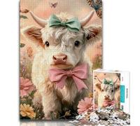 Highland Cow Adult Jigsaws 1000 Pieces Difficult,Learning Educational Toys Family Games Gifts for Friends And Family 38x26cm