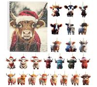 Highland Cow Advent Calendar 2025, 24 Days Christmas Countdown Calendar with Mini Highland Cow Ornaments,Cute Christmas Decorations for Tree Home Wall Door, Gifts for Kids, Adults, Cows Lovers