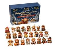 Highland Cow Advent Calendar 2026,24 Tage Acryl 2D Cute Cow Ornament | 24 Days Advent Calendar,Highland Cow Gifts With 3D Figurines Collectible for Adults,Women,Men,Cow Lovers,Friends,Family