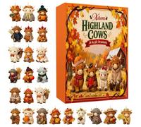 Highland Cow Advent Calendar 2026 24Pcs Christmas 2D Acrylic Ornaments, K | Daily Christmas Countdown Blind Box, Unique Festive Characters, 24 Mini Cow Ornaments, Xmas Decor, Seasonal Decorations