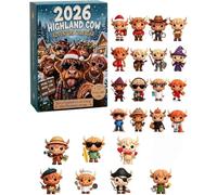 Highland Cow Advent Calendar 2026, 3D 24-Day Countdown Advent Calendar