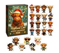 Highland Cow Advent Calendar 2026, 3D 24-Day Countdown Advent Calendar
