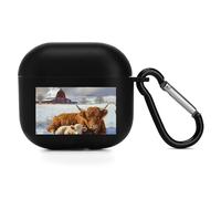 Highland Cow And Little Farmhouse Bluetooth Earbuds Protector Compatible with Airpods 4 Cute Wireless Earbud Case Cover
