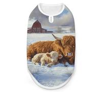Highland Cow And Little Farmhouse Cute Dog Shirt Sleeveless Soft Breathable Pet Apparel Tank Top Summer Cool XL