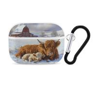 Highland Cow And Little Farmhouse Printed Bluetooth Earbuds Case Colorful Wireless Headphones Covers Compatible With AirPods Pro 2
