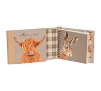 Highland Cow And Wild Hare Address Book Hardback Contact Directory 520 Entry Cedar And Sage Home Office Organiser