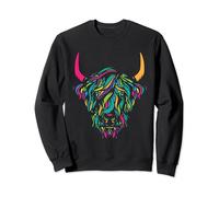 Highland Cow Animal Print I Colorful Cow Sweatshirt