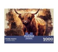 Highland Cow Art_1 Thick Cardboard Pieces Excellent for Training Memory, Concentration And Logical Thought Process 38x26cm/1000pcs