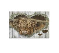 Highland Cow Art,Adult Jigsaw Puzzle 1000 Pieces,High-difficulty puzzles,The perfect educational gift for boys and girls,26x38cm