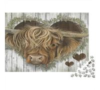Highland Cow Art Family Puzzles 1000 Pieces with High Definition Print Centenary Jigsaws for A Sustainable Hobby As Wall Art Puzzle 38x26cm/1000pcs