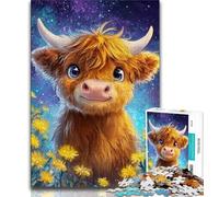 Highland Cow Baby 1000 Piece Jigsaw Puzzle for Adults Teens,Stress Reliever Difficult Challenge Unique Home Decor And Gifts (38x26cm)