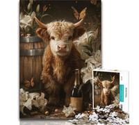 Highland Cow Baby 1000 Piece Jigsaw Puzzles for Adults,Challenging Game Gifts for Is Ideal As A Gift for The Whole Family 50x75cm