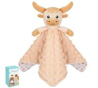 Highland Cow Baby Comforters Blanket Plush Cuddly Toy Comforter Cuddle Blanket Animal Snuggle Toy Comforters Infant Gift for Mom, Cow Toys Loveys Newborn Soft Touch Toddler Boys Girls Plush