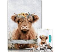 Highland Cow Baby Jigsaw Puzzles for Adults 1000 Piece Puzzle,Educational Games Home Decoration Deal As Gifts for The Whole Family (38x26cm)