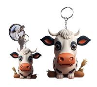 Highland Cow Backpack Charm - 2D Acrylic Cartoon Cattle Keychain,Colorful Keyring Decorations For School Bag, Cute Ornament For -Cell Phone, Wallet