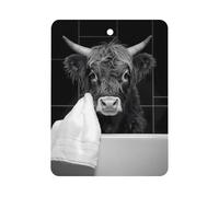 Highland Cow Bath Towel Car Air Freshener Aromatherapy Tablets Hanging Scented Cards for Rooms Bathrooms Wardrobe Square
