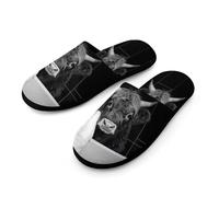 Highland Cow Bath Towel Flannel Men's Slip-on Slippers Soft Warm House Shoes Cotton-Lining Rubber Sole for Home Hotel 45-46_（11-12）