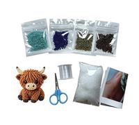 Highland Cow Beaded DIY Kit, Cute 3D Beaded Animal Craft Kit, Beginner Friendly Craft Set with Tools & Instructions, Relaxing Art Project for Adults, Home Decor Ornament Gift A01
