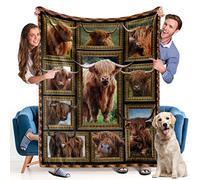 Highland Cow Blanket - Fleece Throw Blanket for Couch Super Soft Cozy Bed Blanket Lightweight Plush Fuzzy Lap Blankets and Throws for Sofa, 50 x 60 Inch, Gift for Animal Lover