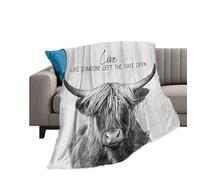 Highland Cow Blanket for Girls Boys Highland Cow Gifts Cow Throw Blanket for Couch Sofa Bed Soft Warm Flannel Fleece for Kids Adults 40"x50"