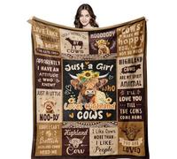 Highland Cow Blanket Gift, 130x150cm Soft Flannel Home Decoration Throw | Flannel, Cow Gifts for Women Mum on Mothers Day Birthday Christmas