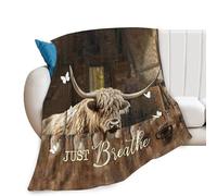 Highland Cow Blanket Highland Cattle Decor Throw Blanket Farmhouse Cow Blanket Gifts for Girls Boys Super Warm Soft Plush Lightweight Fleece Flannel Bedding Blanket for Kids Adults Men Women 50"X40"
