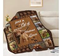 Highland Cow Blanket Highland Cattle Throw Blanket Bull Gifts for Adults Men Women Kids Boys Girls Super Soft Cozy Plush Fluffy Fuzzy Fleece Blanket Decor 40''X50''