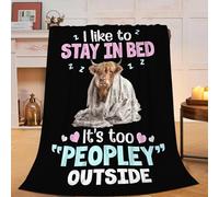 Highland Cow Blanket, Soft Plush Fleece Animal Throw Blanket - Cozy Warm Stuffed Blankets Bedding Funny Cow Gifts for Women Girls Kids Adults 40"X50"