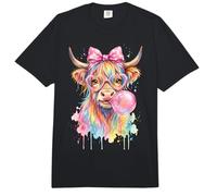 Highland Cow Blowing Bubblegum Comfort Colors Adult Heavyweight T-Shirt