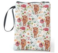 Highland Cow Book Sleeve, Book Covers with Zipper, Vintage Books Protector for Paperbacks, Highland Cows are a Gift for Book Lovers, Friends