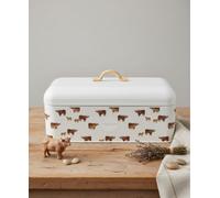 Highland Cow Bread Bi, Rustic and Charming Kitchen Storage with Lid and Handle, Keeps Bread Fresh, Decorative and Practical, Country-Style or Modern Kitchen-T42