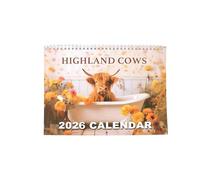 Highland Cow Calendar 2026, Highland Cow 2026 Wall Calendar, Wall Monthly Planner, 12 Month Wall Calendars (1Pcs)