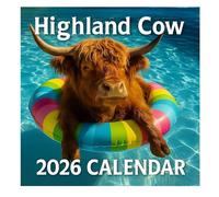 Highland Cow Calendar 2026, Rustic Farmhouse Wall Art & Monthly Planner Home Decor, 12 Month Wall Calendar, Cute Highland Cow Wall Calendar for Animal Lovers