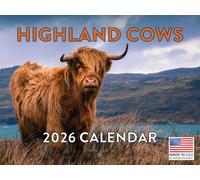 Highland Cow Calendar 2026 Scottish Gifts Hyland Hairy Coo Monthly Wall Calender 12 Month | American Made In The USA