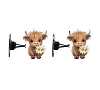 Highland Cow Car Air Freshener,2pcs, Car Scents Air Freshener Vent Clip, Interior Decor Charm Decoration Cute Accessories For Women Girls For SUV RV Sedan Vehicle Truck Minivan