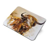 Highland Cow Cattle Art Flexible Rectangle 5mm Rubber Mouse Mat Pad Office Home Novelty Printed Desk Accessory #51156
