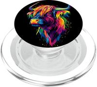Highland Cow Cattle Farmer Vegan Bull Cows Farm Cute Cow PopSockets PopGrip for MagSafe