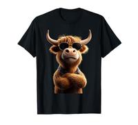 Highland Cow Cattle Farmer Vegan Bull Cows Farm Cute Cow T-Shirt