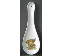 Highland Cow Ceramic Spoon Rest, White Porcelain Kitchen Spoon Rest