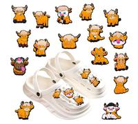 Highland Cow Charms - Cute PVC Clips for Crocs, Funny Farm Animal Accessories, DIY Decorations for Women, Adults, Casual/Beach Wear, Clog Charms, Unique Gift Ideas for Animal Lovers
