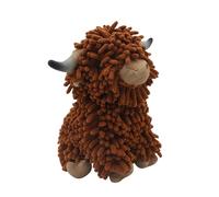 Highland Cow Chenille Hand Towels - Cute Absorbent Fuzzy Ball Hand Towels | Portable Highland Cow Soft Drying Puff Machine Washable for Kitchen, Bathroom, Sink, Washstand (Dark Brown)