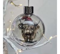 Highland Cow Christmas Bauble,Christmas Decoration, Christmas Ornament 80cm Round- Highland Cow Gift