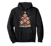 Highland Cow Christmas Tree Funny Animal Holiday Design Pullover Hoodie