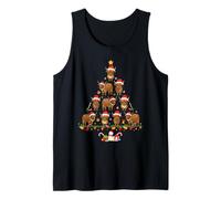 Highland Cow Christmas Tree Funny Farmer Farm Animal Xmas Tank Top