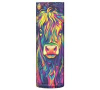 Highland Cow Colorful Psychedelic Plastic Vase 11.8 x 3.9 Inch decorative Candle Vase Aesthetic Kitchen Table Library Party vaces para flores Decor